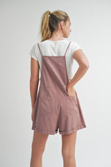 Mauve Front Pocket Short Overalls