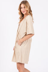 Beige Button Down Romper