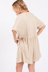 Beige Button Down Romper