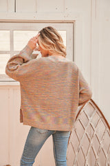 Mocha Cable Knit Sweater Cardigan