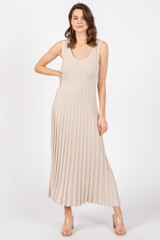 Taupe Sleeveless Knit Maxi Dress