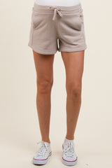 Taupe Terry Maternity Shorts