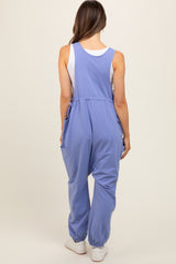 Lavender Racerback Drawstring Side Pocket Maternity Jumpsuit