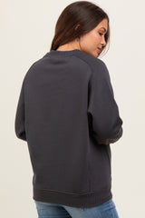 Charcoal Pullover Maternity Terry Crewneck