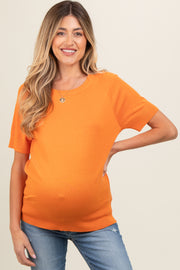 Orange Short Sleeve Knit Maternity Top