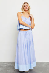 Light Periwinkle Colorblock Maxi Skirt