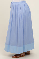 Light Periwinkle Colorblock Maternity Maxi Skirt