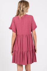 Mauve Ruffle Hem Dress