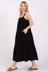 Black Tiered Midi Dress