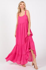 Fuchsia Tiered Maxi Dress