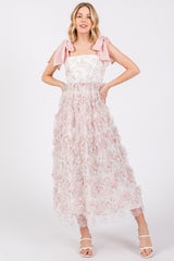 Light Pink Floral Ruffle Tiered Maxi Dress