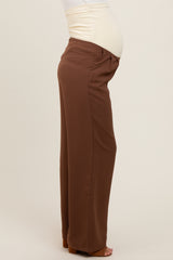 Brown Relaxed Fit Maternity Trousers