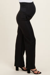 Black Wide Leg Maternity Trousers