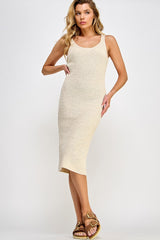 Beige Knit Maternity Dress