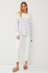 Periwinkle Striped Cuff Sweater