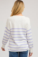 Periwinkle Striped Cuff Maternity Sweater