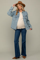 Navy Blue Flare Leg Maternity Jeans