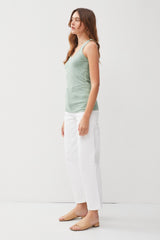 Sage Sleeveless Ribbed Top