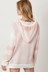 Rose Mix Color Gradient Hoodie Sweater