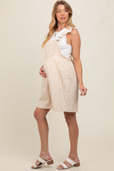 Beige Maternity Overalls