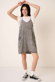 Charcoal Chambray Front Pocket Dress