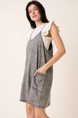 Charcoal Chambray Front Pocket Dress