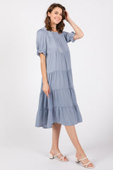 Light Blue Short Sleeve Dress