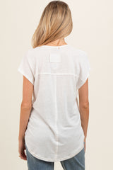 Ivory V-Neck Maternity Top