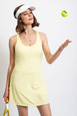 Yellow Tennis Racerback Maternity Romper Dress