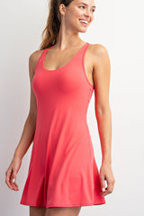 Pink Tennis Racerback Maternity Romper Dress