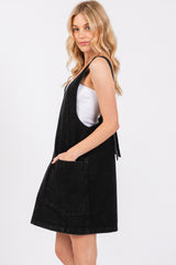 Black Denim Side Pocket Overall Dress