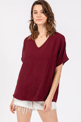 Merlot Short Sleeve Blouse