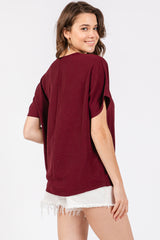 Merlot Short Sleeve Blouse