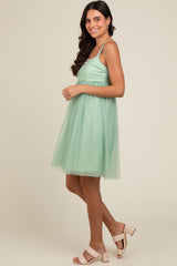 Light Olive Tulle Skirt Dress