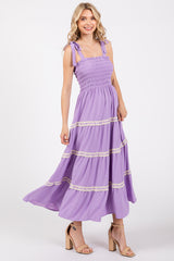 Lavender Smocked Maxi Dress