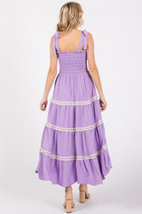 Lavender Smocked Maxi Dress