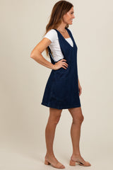 Charcoal Denim Front Pocket Skirt Overalls