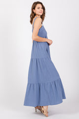 Blue Tiered Maxi Dress