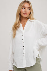 Ivory Oversized Button Down Shirt