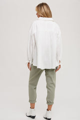 Ivory Oversized Button Down Shirt