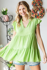 Lime Tiered Tunic Top