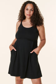 Black Bravado Drop Front Nursing Dress