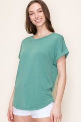 Green Short Sleeve Terry Top