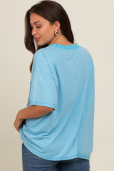 Blue Vintage Wash Oversized Maternity Tee