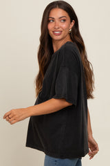 Charcoal Vintage Wash Oversized Maternity Tee