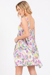 Multi-Color Floral Square Neck Dress