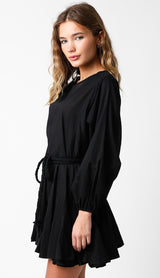 Black Sash Tie Dress