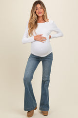 Blue Flare Leg Maternity Jeans