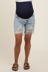 Light Blue Super Distressed Shorts