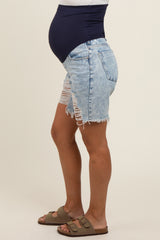 Light Blue Super Distressed Shorts